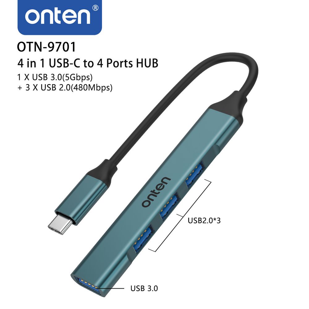 ONTEN OTN-9701 USB-C Hub 4port 1xUSB3.0+3xUSB2.0