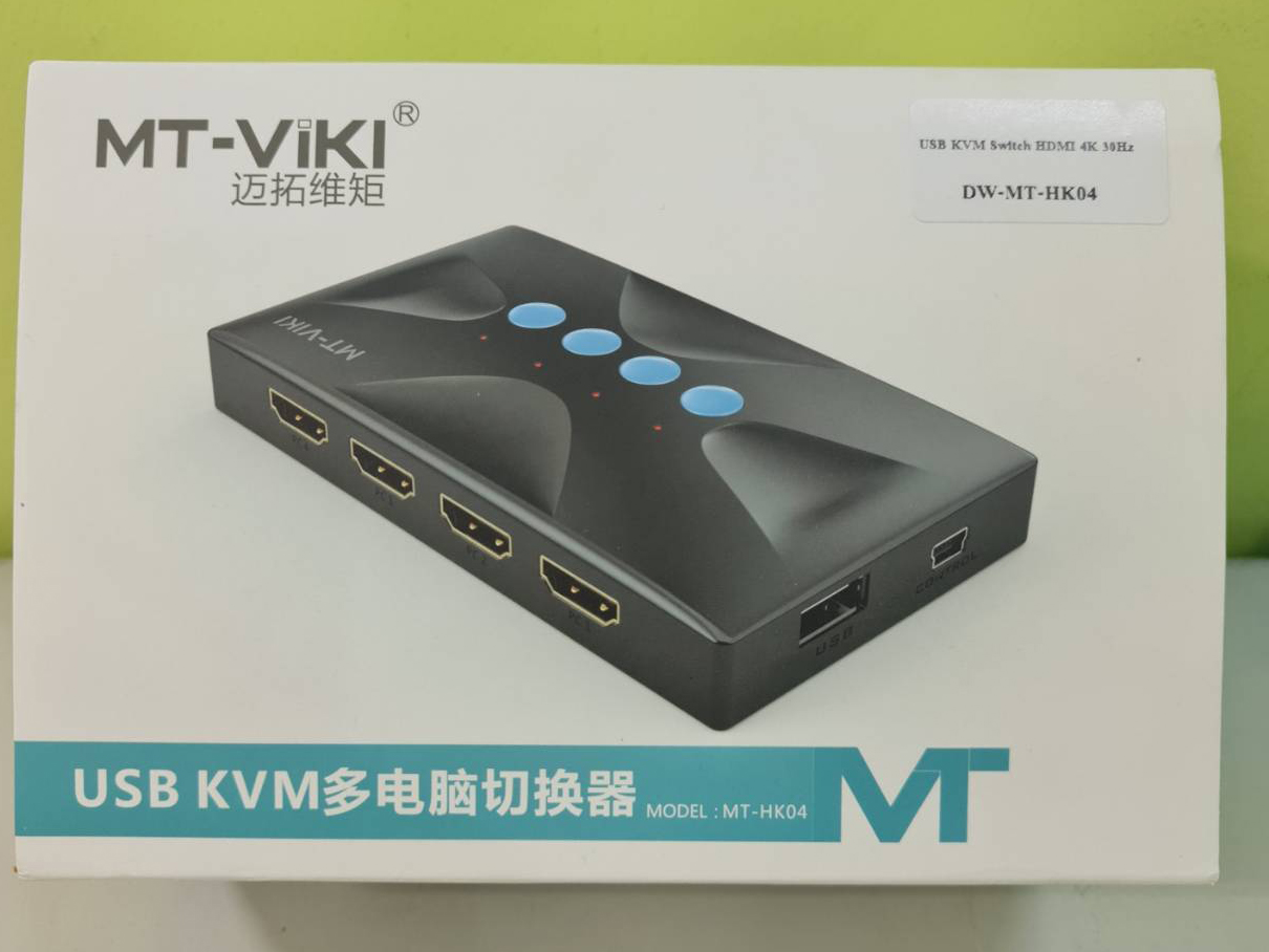 MT-ViKI USB KVM SWITCH 4port HDMI 4K@30Hz. Model: MT-HK04