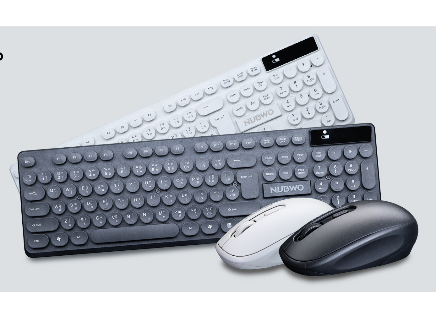 NUBWO NKM636 WIRELESS SET KEYBOARD + MOUSE สีดำ สีขาว