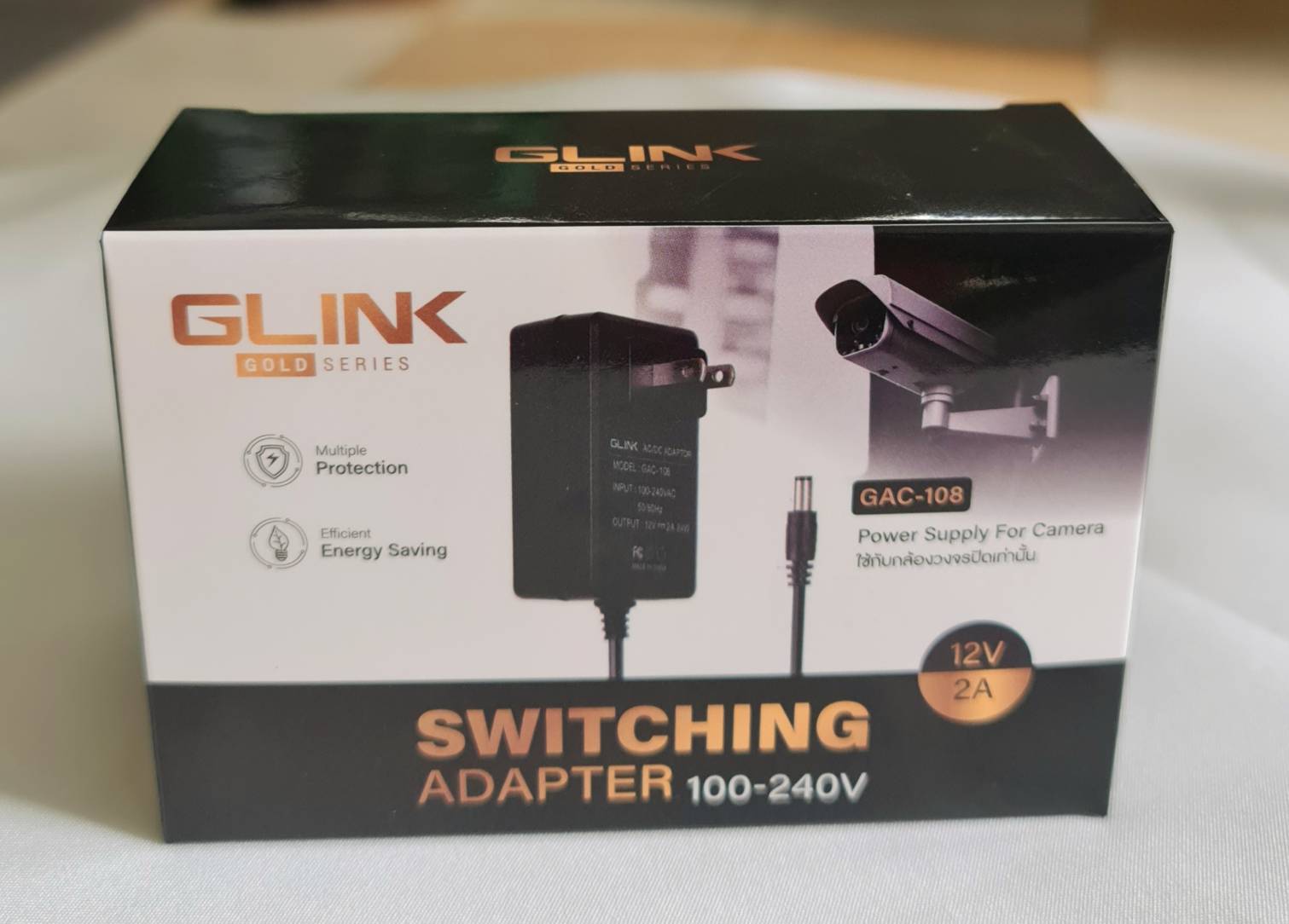 GLINK GAC-108 ADAPTER CCTV  12V / 2A Jack 5.5x2.5mm.