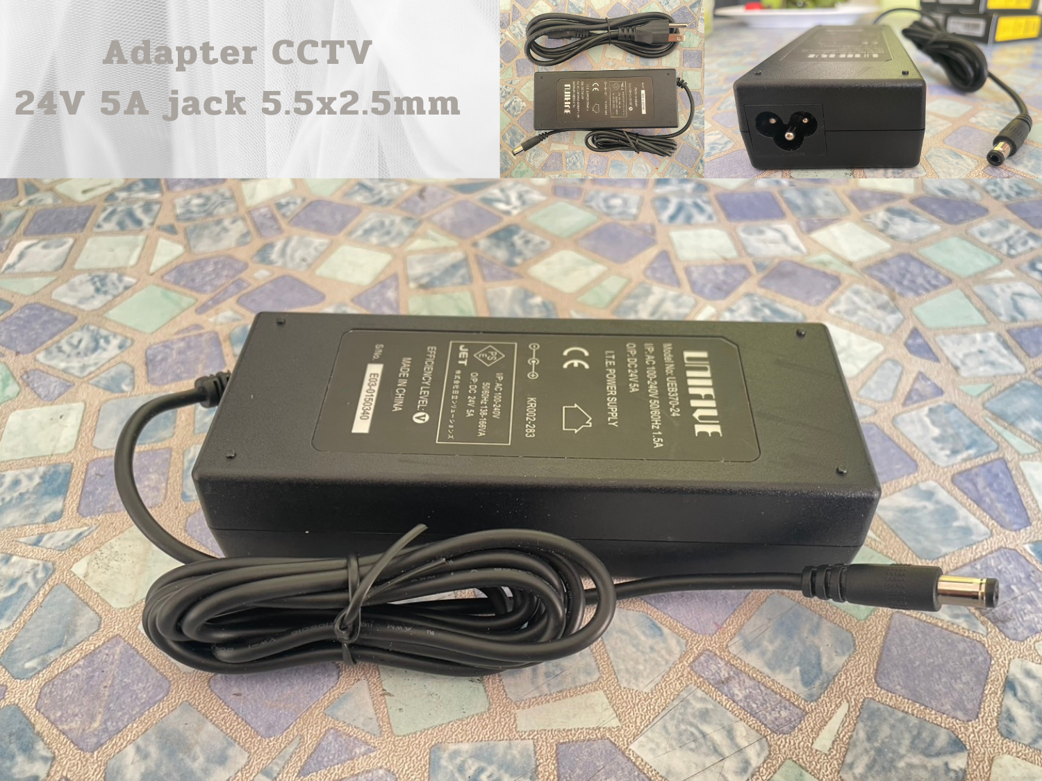 ADAPTER CCTV 24V 5A  JACK 5.5x2.5mm. พร้อมสาย ac power