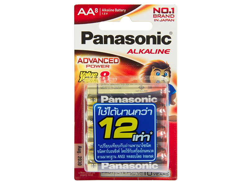 LR6T/8B ถ่าน Alkaline Panasonic Size AA แพ็ค 8ก้อน