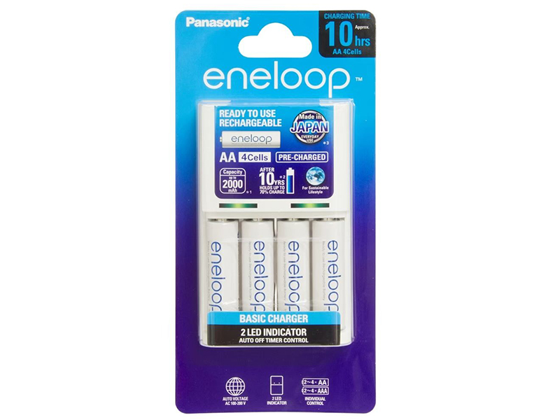 เครื่องชาร์จถ่านชาร์จ Panasonic eneloop พร้อมถ่านชาร์จ AA 4 ก้อน