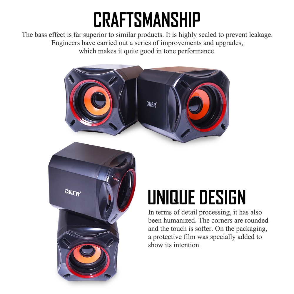 OKER M8 USB MULTIMEDIA DESKTOP SPEAKERS 10Watt.