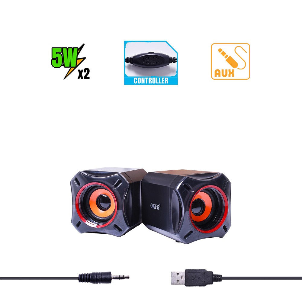 OKER M8 USB MULTIMEDIA DESKTOP SPEAKERS 10Watt.