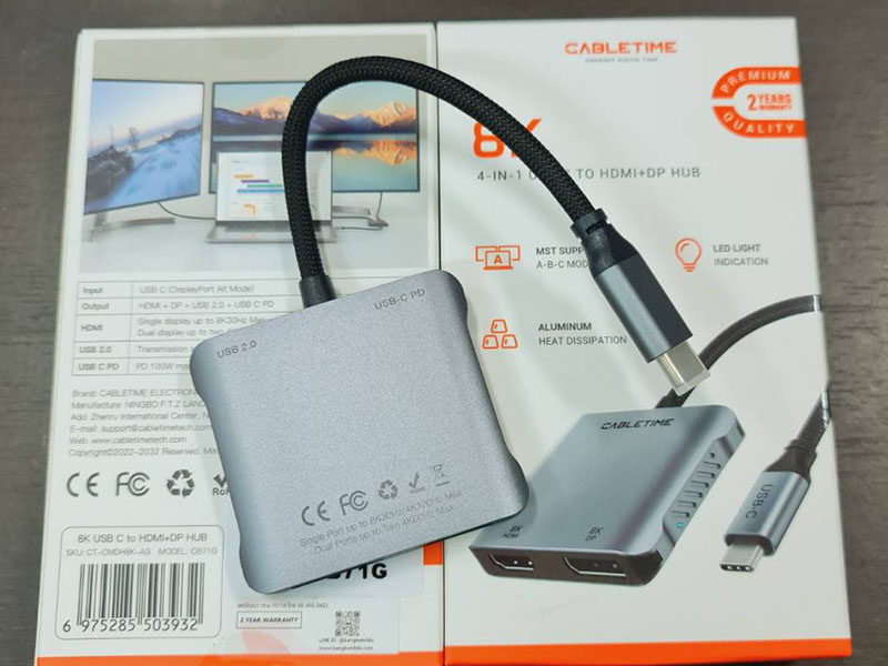 CABLETIME  USB -C 4IN1 HDMI+DISPLAY+USB+USB-C