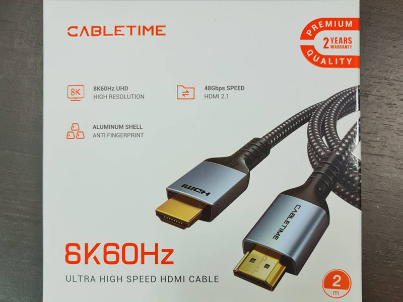 CABLETIME CABLE HDMI V2.1 8K@60Hz. สายยาว 2เมตร