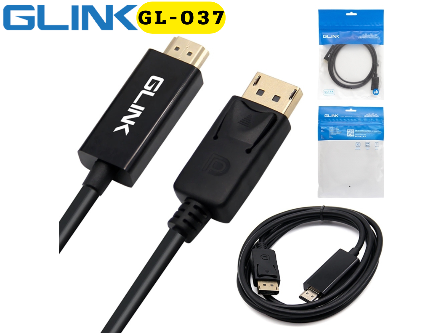 GLINK CABLE DISPLAY PORT TO HDMI 1.8M 4K@30Hz.