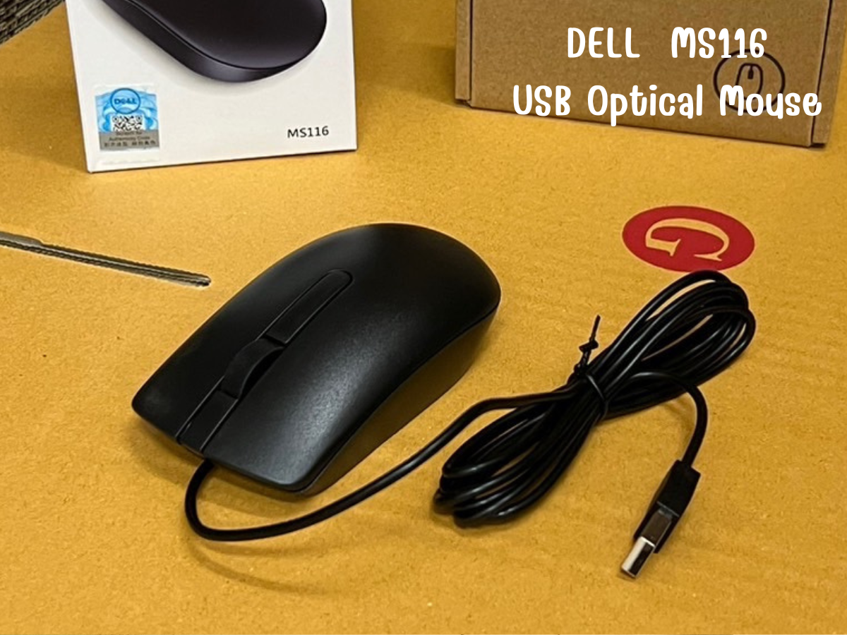 Dell USB Optical Wired Mouse  เม้าส์มีสาย รุ่น MS116-Black