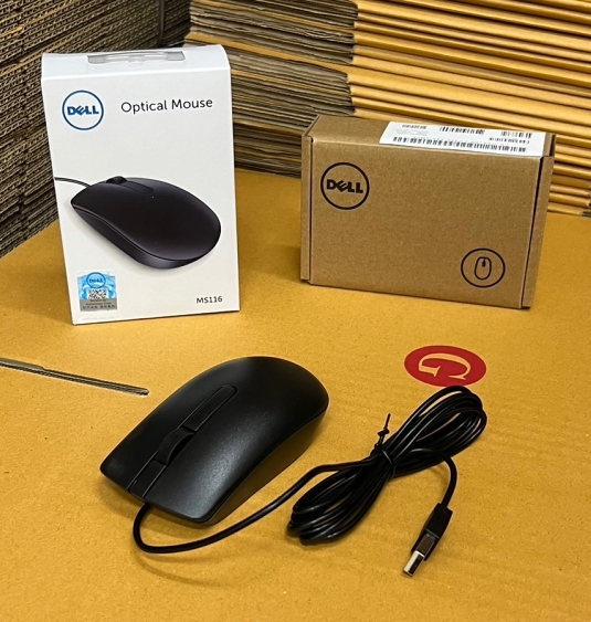 Dell USB Optical Wired Mouse  เม้าส์มีสาย รุ่น MS116-Black