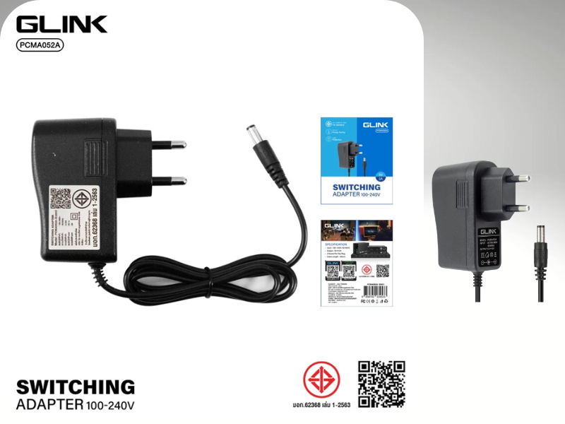 GLINK SWITCHING ADAPTER CCTV 5V 2A Jack OD5.5*ID2.5*H11mm.มี มอก.