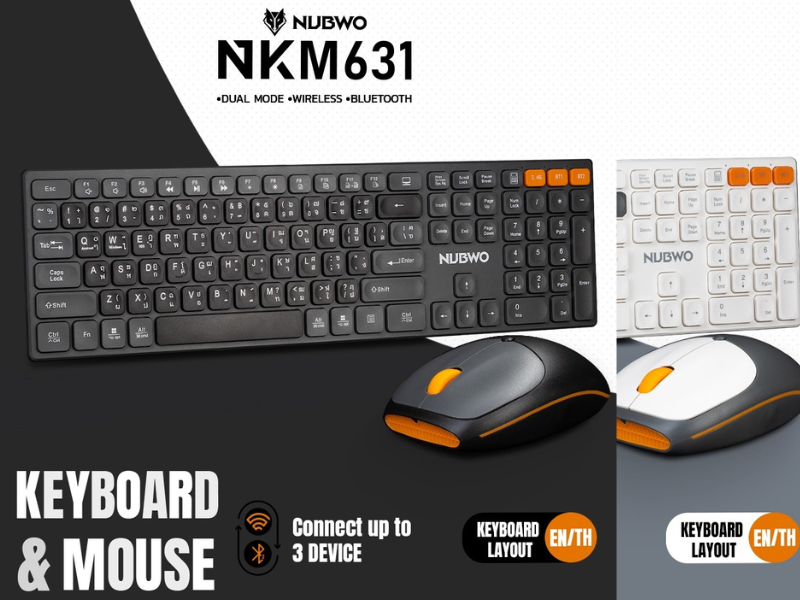 NUBWO NKM631 WIRELESS KEYBOARD + MOUSE คละสี