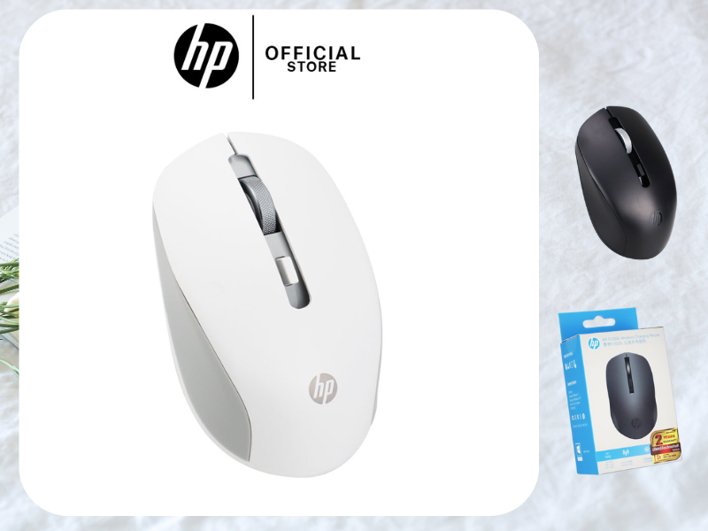 HP S100C WIRELESS CHARGING MOUSE SILENT สีขาว สีดำ