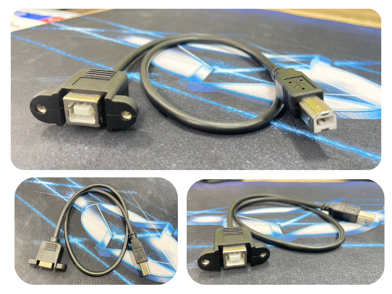 USB2.0 A/Mail TO B/Femail แบบมีน๊อตยึด สายยาว 50ซม.