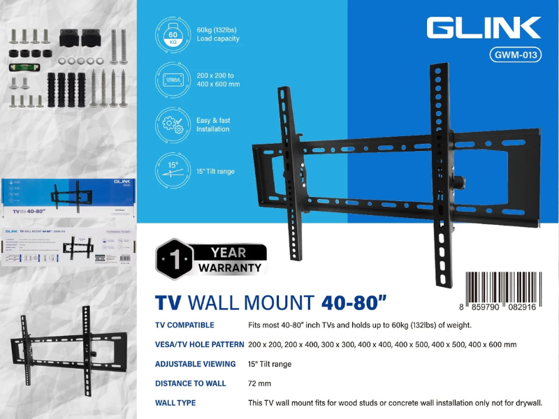 GLINK ขาแขวนทีวีติดผนังใช้กับจอLCD,LED จนาด 40-80นิ้ว