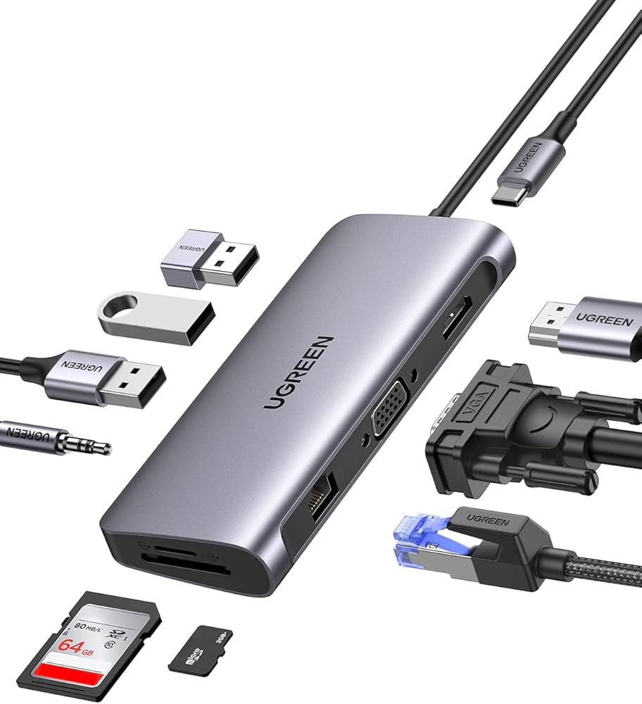 UGREEN 80133 อะแดปเตอร์ฮับ USB C HUB 10 in 1 แปลงสัญญาณภาพ UGREEN 80133 อะแดปเตอร์ฮับ USB C HUB 10 in 1 แปลงสัญญาณภาพ