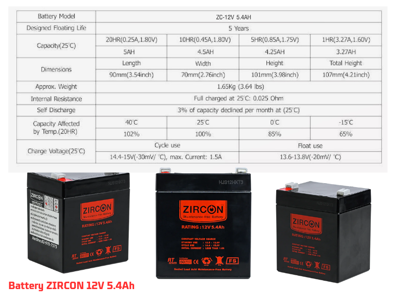 ZIRCON BATTERY 12V 9.0AH เเบตเตอรี่เครื่องสำรองไฟ ZIRCON BATTERY 12V 9.0AH เเบตเตอรี่เครื่องสำรองไฟ