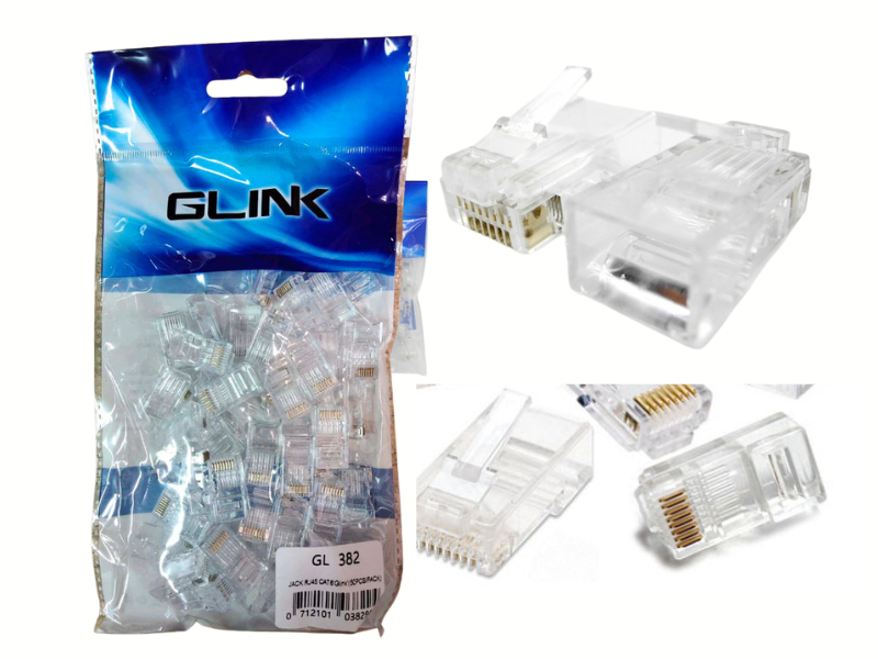 GLINK หัวแลน RJ45 CAT6 รุ่น GL-382  แพ็ค 50ตัว/ห่อ