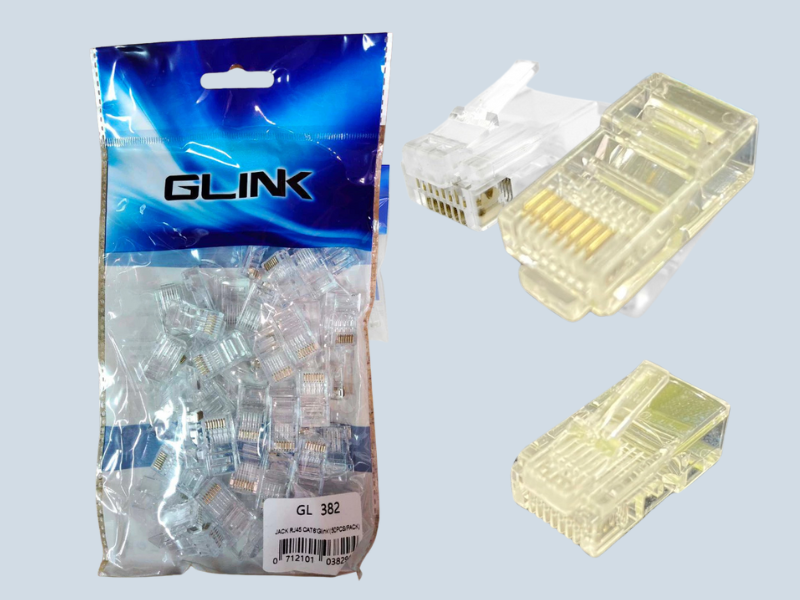 GLINK หัวแลน RJ45 CAT6 รุ่น GL-382  แพ็ค 50ตัว/ห่อ
