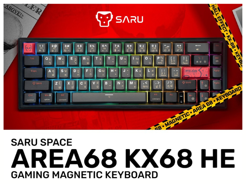 SARU AREA68 KX68 HE GAMING MAGNETIC KEYBOARD 67 keys Full RGB