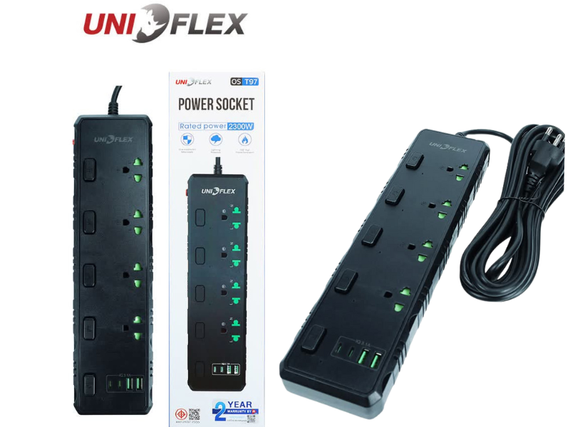 ปลั๊กไฟยี่ห้อ UNIFLEX POWER SOCKET รุ่น T97 สายยาว 5เมตร