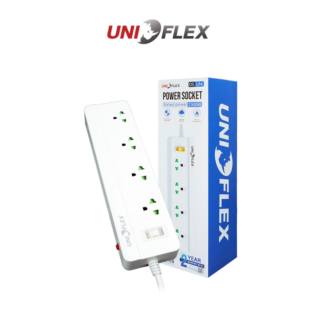 ปลั๊กไฟ UNIFLEX POWER SOCKET U14 3M (WHITE) ปลั๊กไฟ UNIFLEX POWER SOCKET U14 3M (WHITE)