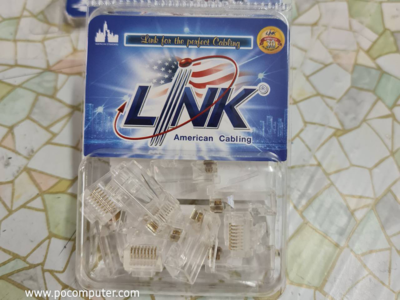 LINK US-1002A CAT 6 New RJ45 PLUG , Transparent vlear สีใส บรรจุ 10 หัว/Pack LINK US-1002A CAT 6 New RJ45 PLUG , Transparent vlear สีใส บรรจุ 10 หัว/Pack
