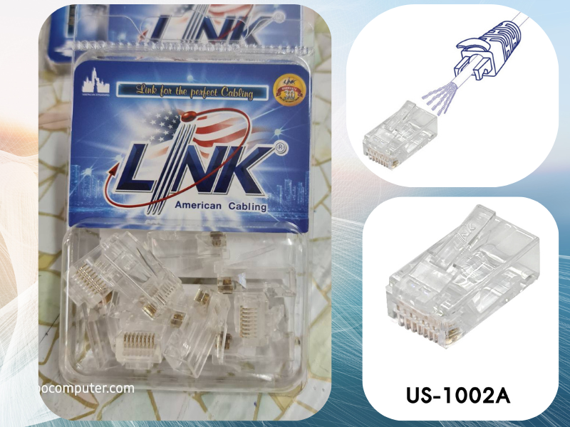 LINK US-1002A CAT 6 New RJ45 PLUG , Transparent vlear สีใส บรรจุ 10 หัว/Pack