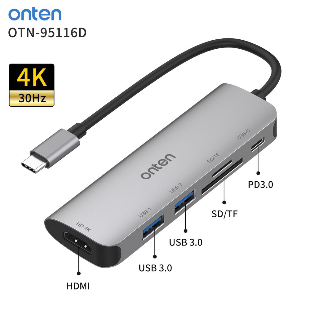 ONTEN USB-C Multi-function dock station  HDMI+SD/TF+USB+PD