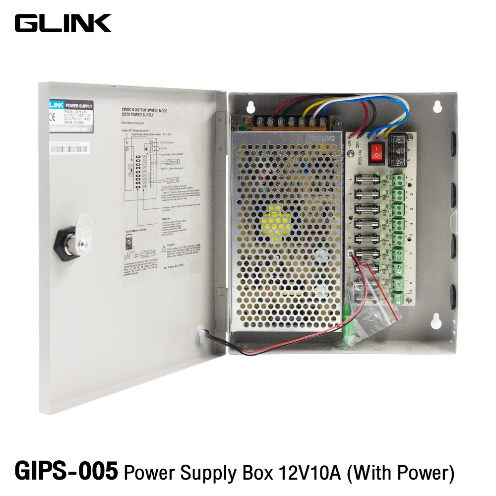 GLINK Power Supply 12V 10A with Box GLINK รุ่น GIPS-005 GLINK Power Supply 12V 10A with Box GLINK รุ่น GIPS-005