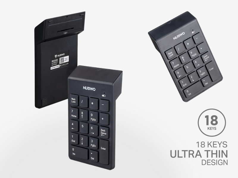 NUBWO Numeric Keypad แป้นคีย์ตัวเลขแบบไร้สาย รุ่น NKB105 NUBWO Numeric Keypad แป้นคีย์ตัวเลขแบบไร้สาย รุ่น NKB105