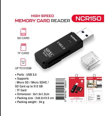 NUBWO USB CARD READER for SD ,CARD TF CATD สีขาว สีดำ NUBWO USB CARD READER for SD ,CARD TF CATD สีขาว สีดำ