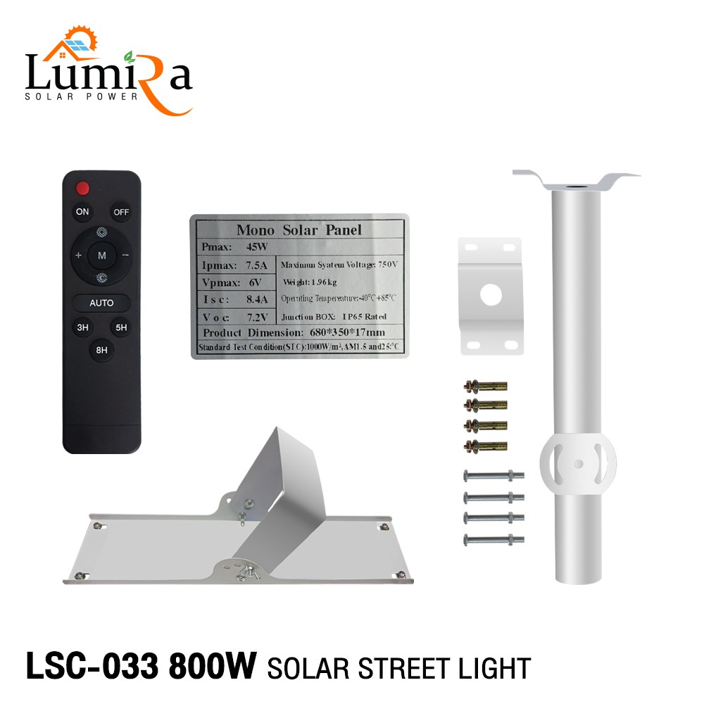 LUMIRA LED Solar Street Light 800W โคมไฟถนน แบตรุ่นใหม่ LifeP04 LUMIRA LED Solar Street Light 800W โคมไฟถนน แบตรุ่นใหม่ LifeP04