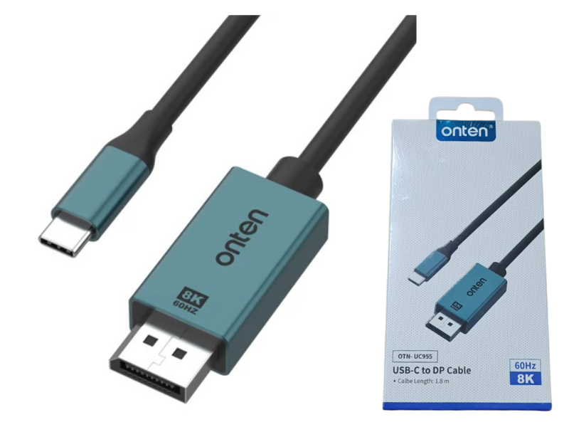 ONTEN USB TYPE-C TO DISPLAY PORT CABLE 1.8M 8K@60Hz. ONTEN USB TYPE-C TO DISPLAY PORT CABLE 1.8M 8K@60Hz.