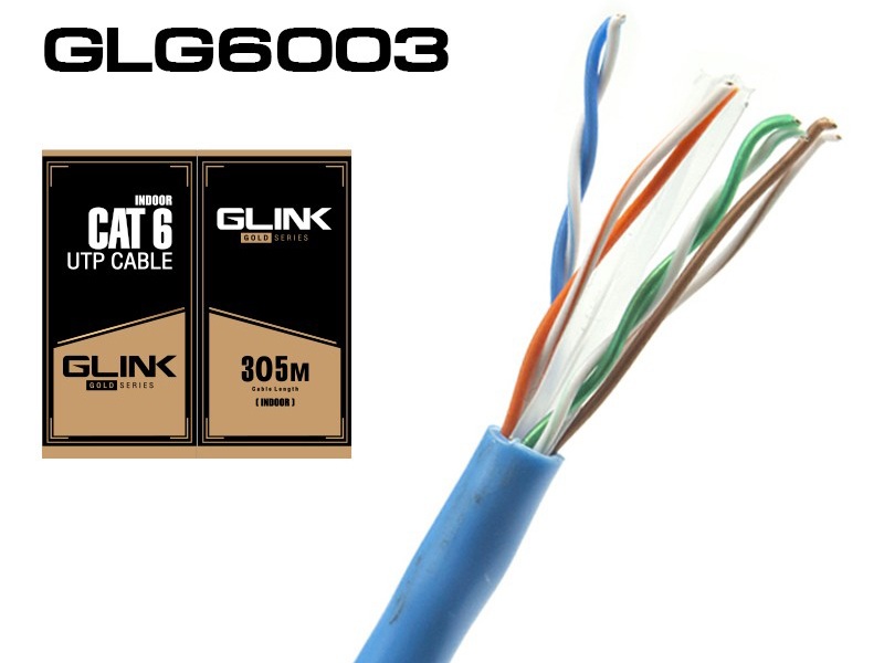 สาย LAN CAT6 INDOOR 305M Gold Series ยี่ห้อ GLINK รุ่น GLG-6003