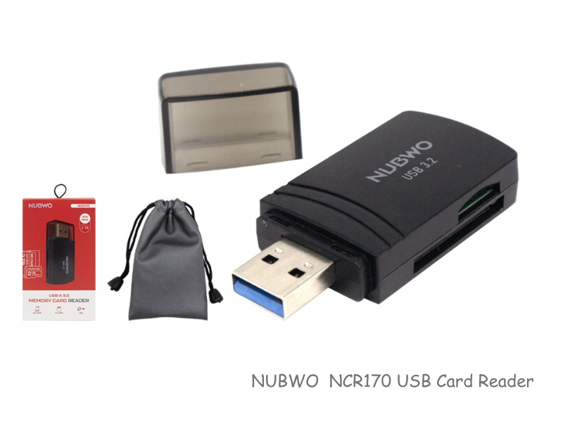 NUBWO USB 3.2 MEMORY CARD READER รุ่น NCR170 สีดำ