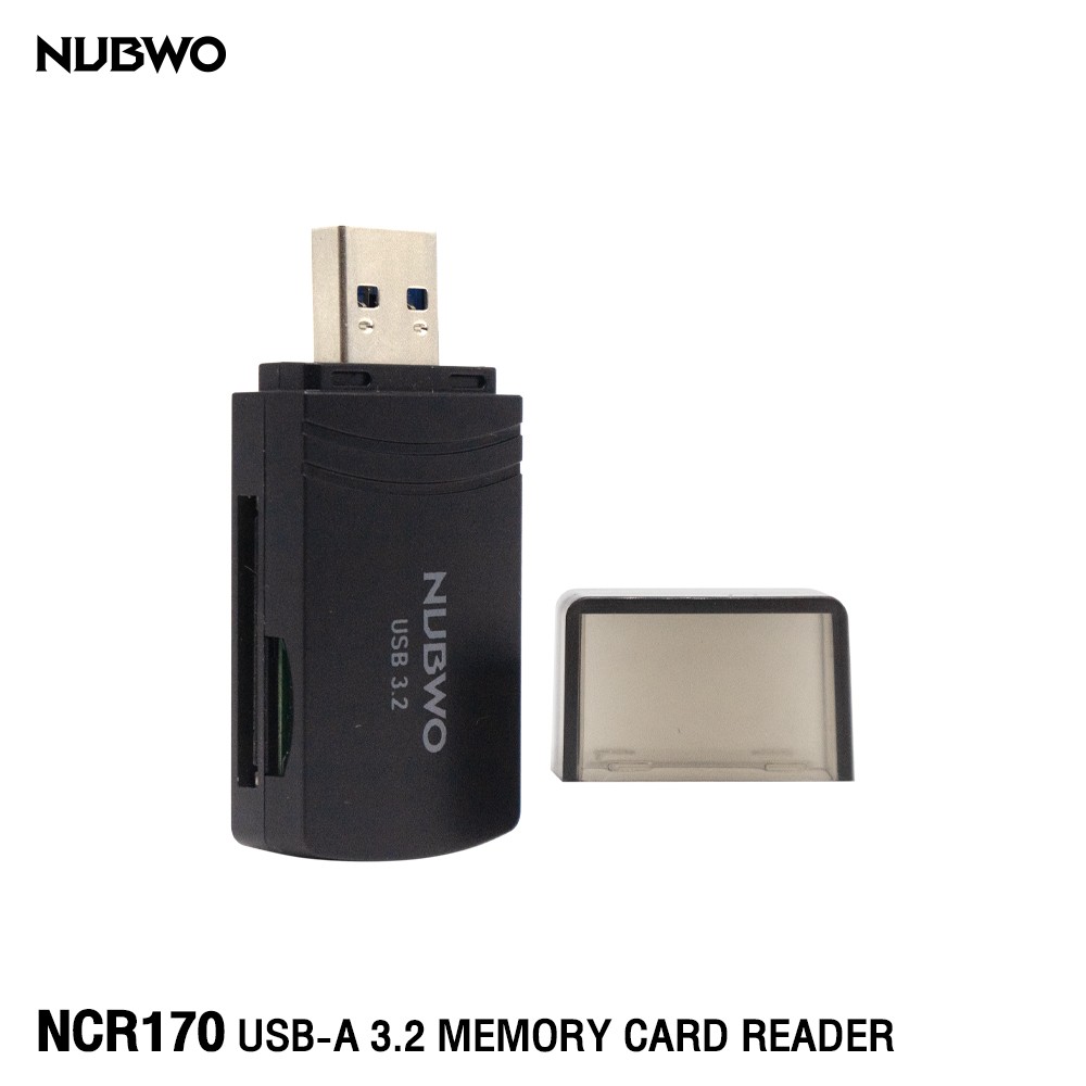 NUBWO USB 3.2 MEMORY CARD READER รุ่น NCR170 สีดำ