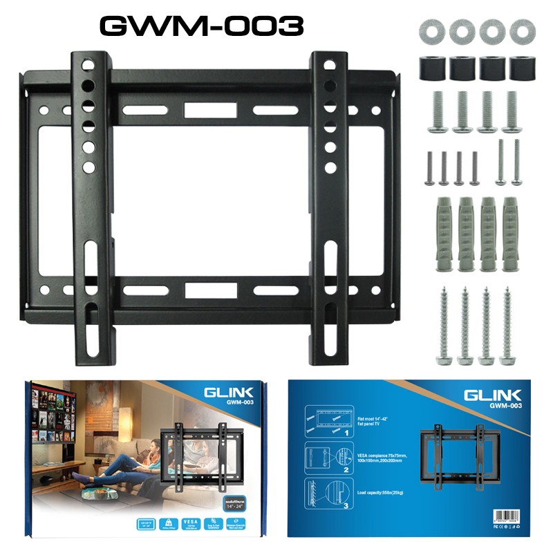 GLINK GWM-003 ขาแขวนทีวียึดติดผนัง ขนาดทีวี 14-42นิ้ว