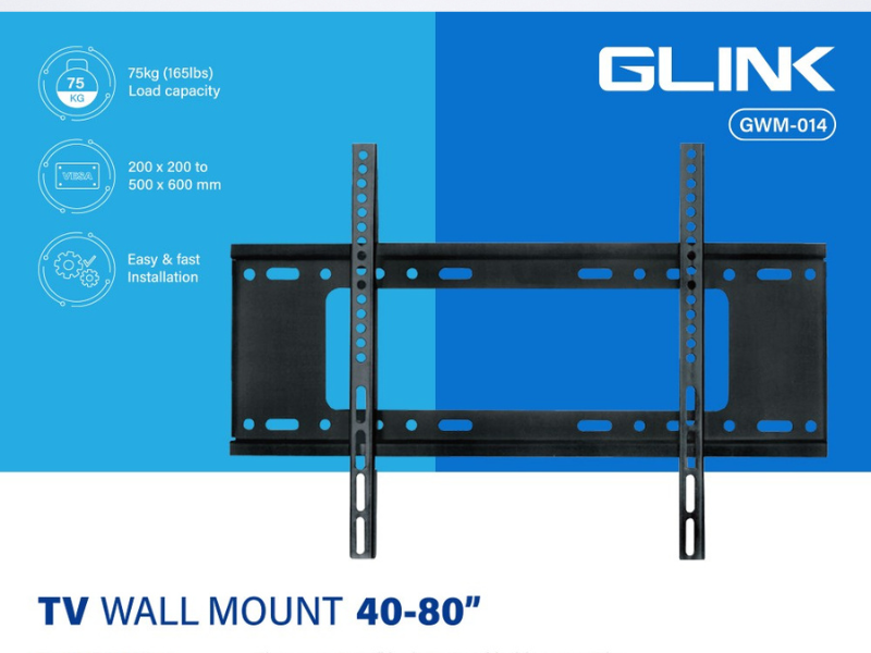 GLINK GWM-014 ขาแขวนทีวีติดผนัง ขนาดจอ 40-80นิ้ว