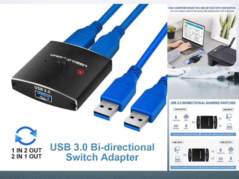 USB 3.0 Sharing Switch Box 2คอม-1พริ้น หรือ 2พริ้น-1คอม USB 3.0 Sharing Switch Box 2คอม-1พริ้น หรือ 2พริ้น-1คอม