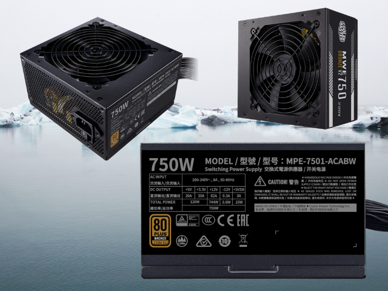 พาวเวอร์ซัพพลาย Cooler Master MWE 750 Bronze V2 230V 750W A/EU Cable พาวเวอร์ซัพพลาย Cooler Master MWE 750 Bronze V2 230V 750W A/EU Cable