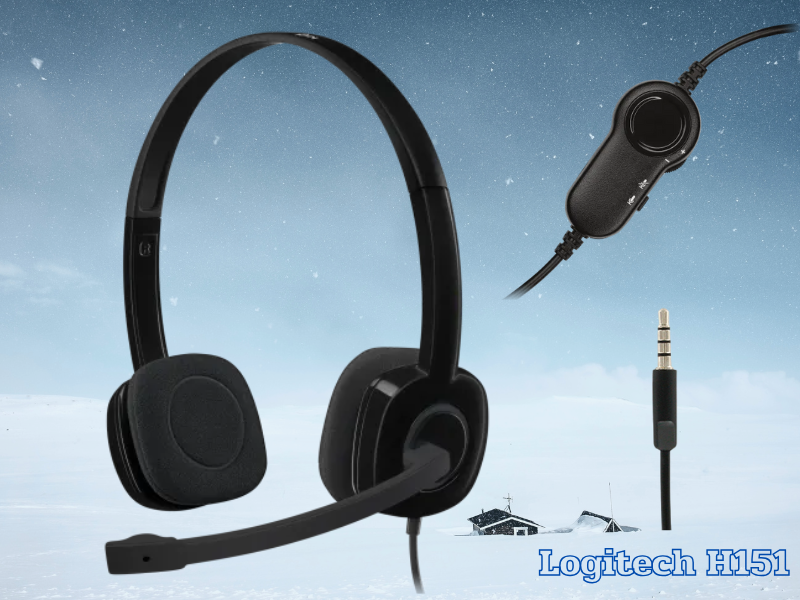 Logitech H151 หูฟัง Stereo On-Ear Headset Black แจ๊ค 3.5mm.