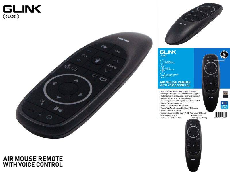 Glink Smart Remote Voice Control Wireless 2.4G รีโมท Air Mouse Voice Control รุ่น GLA021