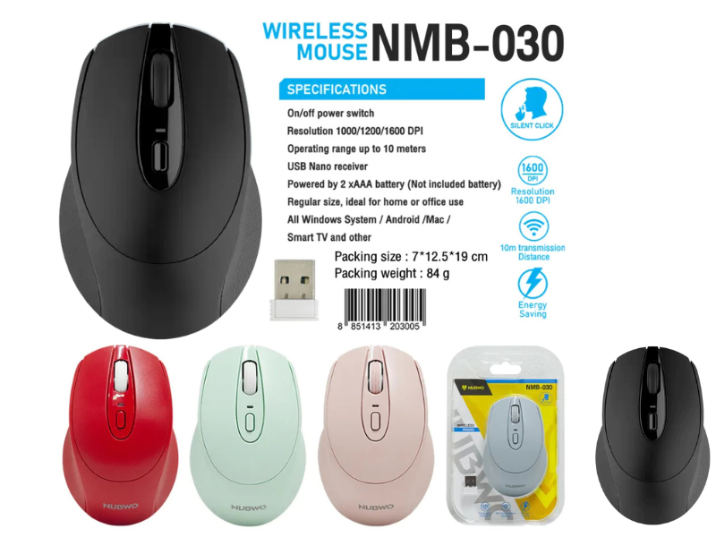 NUBWO NMB-030 Mouse Wireless Silent Click คละสี