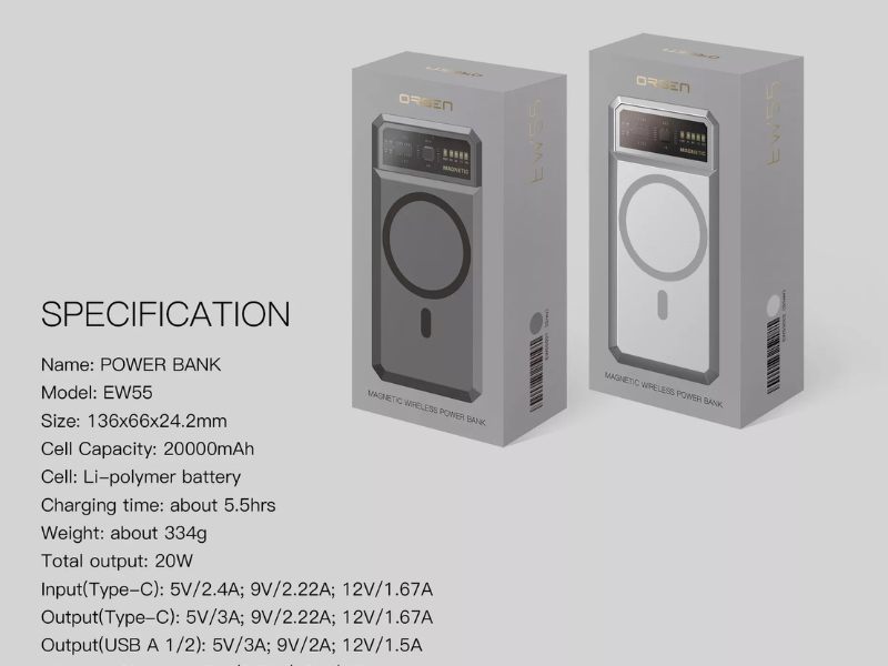 Eloop EW55 MagCharge Magnetic 20000mAh PD 20W