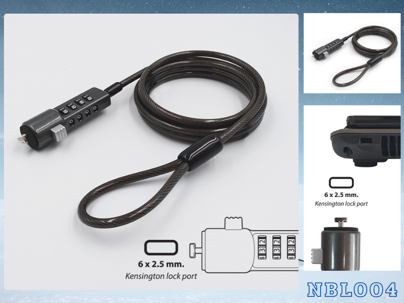 STORM NBL004 สายล็อคโน๊ตบุ๊ค สายล็อค laptop ขนาดช่อง 6 * 2.5 mm