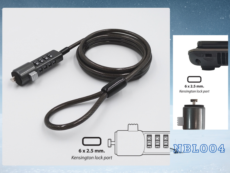 STORM NBL004 สายล็อคโน๊ตบุ๊ค สายล็อค laptop ขนาดช่อง 6 * 2.5 mm STORM NBL004 สายล็อคโน๊ตบุ๊ค สายล็อค laptop ขนาดช่อง 6 * 2.5 mm