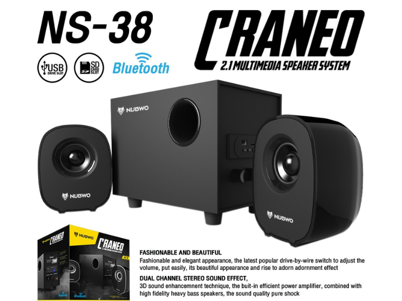 NUBWO Craned NS-38 Bluetooth 2.1Speaker ลำโพงบลู