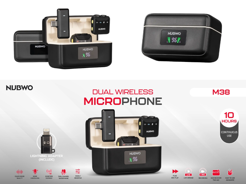 NUBWO ไมค์ไลฟ์สด ไมค์โครโฟนไร้สายDual Channel Microphone