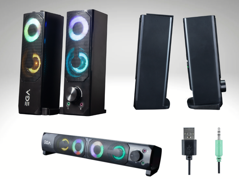 ลำโพงคอมพิวเตอร์ EGA TYPE S3 SPEAKER ลำโพง มีไฟ RGB